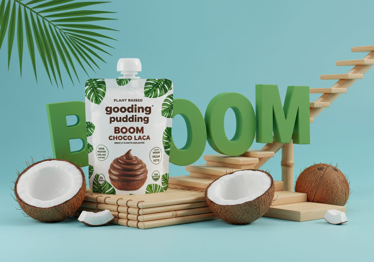 araffe coconut milk in a carton with a straw and coconuts, octane render dynamic lighting, smothered in melted chocolate, trending on logostation, toon boom render, eating rotting fruit, official product image, 'groovy', boom, bursting with positive energy, dark-toned product photos